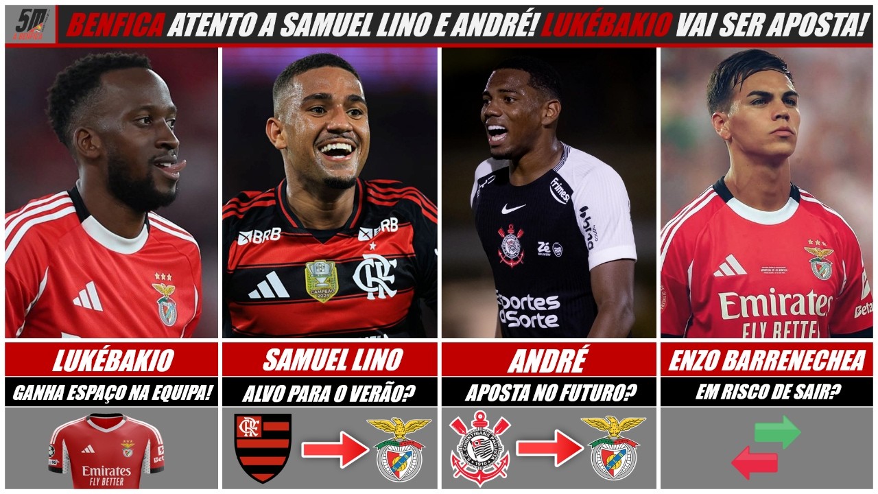 SAMUEL LINO APONTADO AO BENFICA! ÁGUIAS ESTÃO ATENTAS A ANDRÉ! LUKÉBAKIO GANHA ESPAÇO!