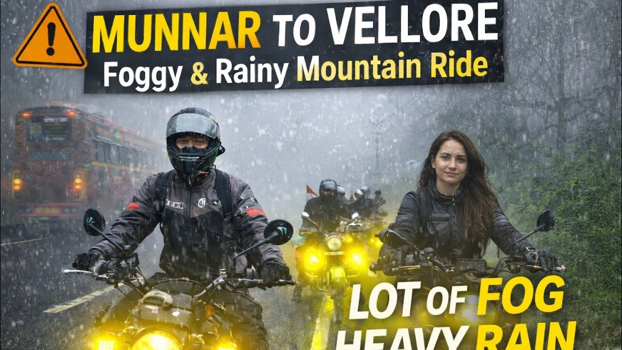 Foggy & Rainy Mountain Ride | Munnar to Vellore Bike Ride  🌧️🌫️ | Ep-12