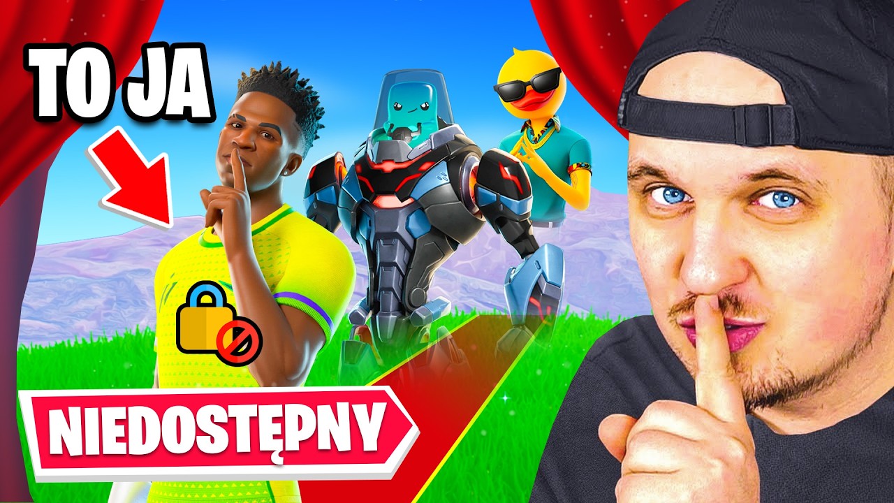 SEKRETNIE UKRYŁEM SIĘ JAKO VINICIUS NIEDOSTĘPNY SKIN NA TOP MODEL w Fortnite