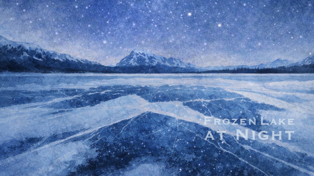 Frozen Lake at Night – Faint Stars and Ice Patterns | A Stillness of the Arctic (3 Hours)