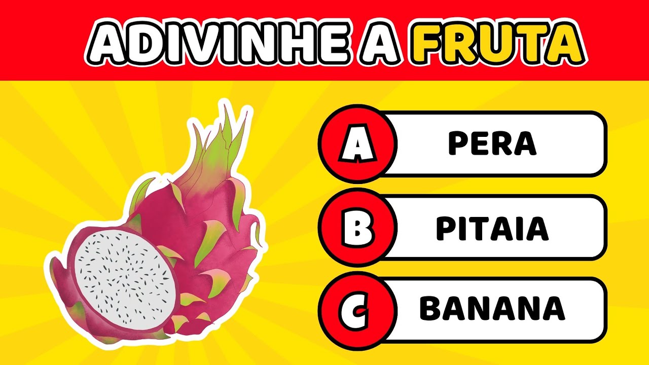 QUE FRUTA É ESSA? Desafio das frutas: apenas os gênios vão conseguir passar! #quiz #frutas 