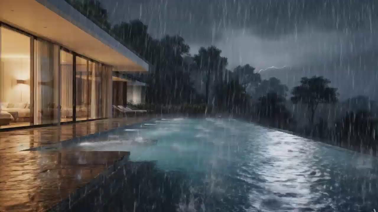 Streaming Relaxing Storm at a Rainy Villa | ASMR for Stress Relief