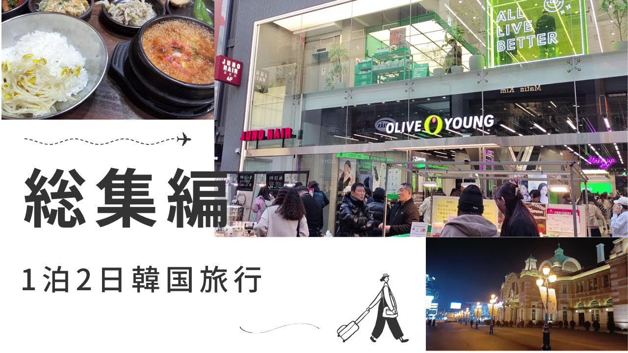 【韓国旅行】1時間10分いっき見用！1泊2日韓国旅行総集編