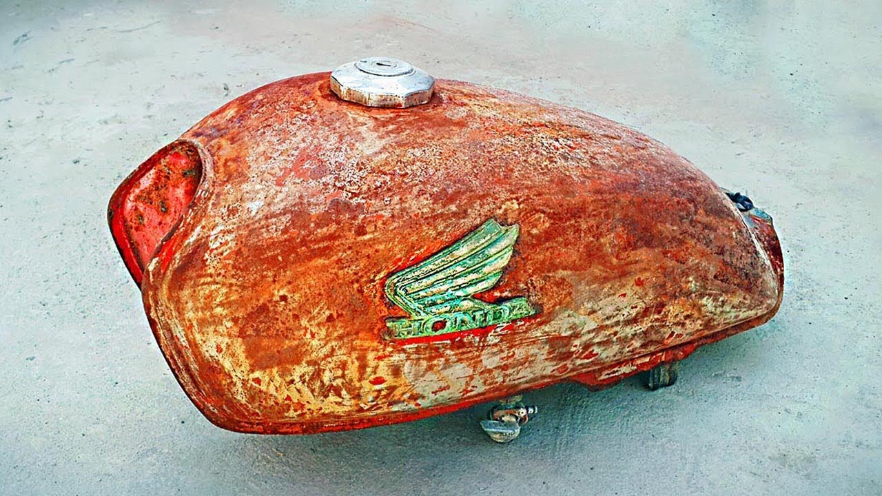 RUSTY MOTORCYCLE FUEL TANK RESTORATION