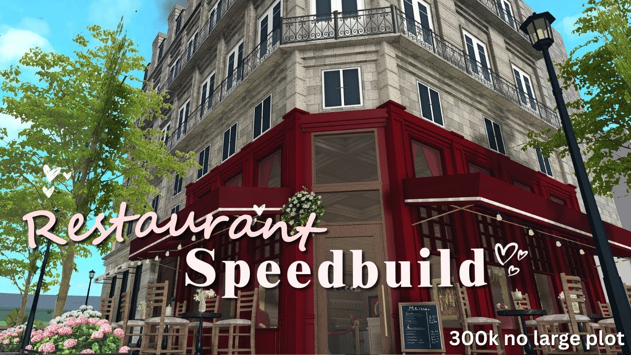 ♡ 🍕 building a restaurant in my city | 300k no large plot | bloxburg speedbuild ♡