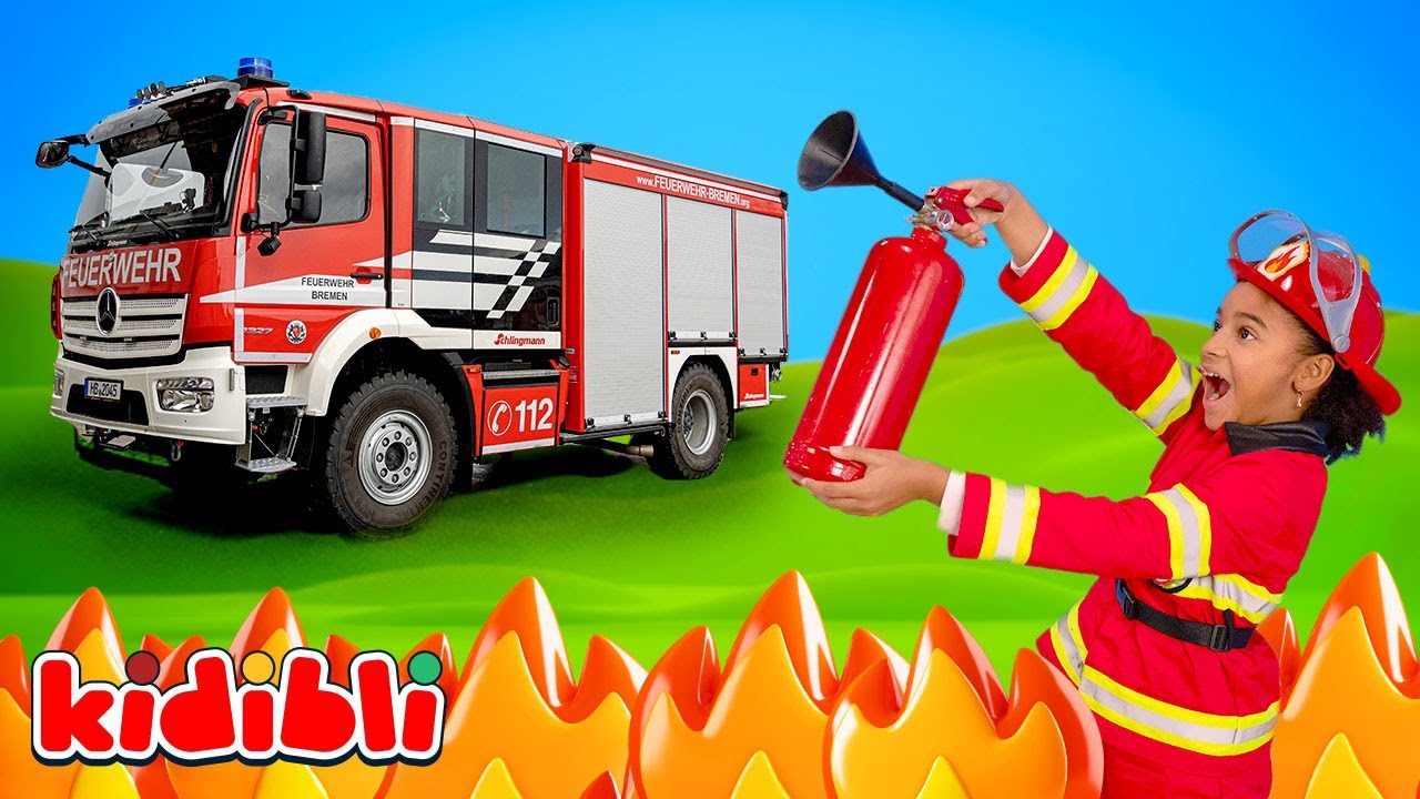 Feuerwehr Kinder l&ouml;schen Brand mit Spa&szlig; 🚒 Lernvideos zur Feuerwehrarbeit f&uuml;r Kinder | Kidibli