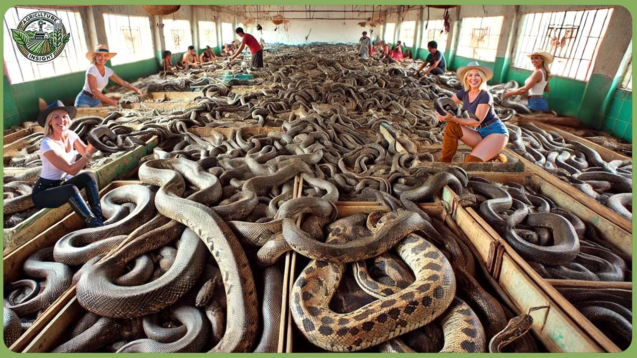 How Millions of Snakes Are Processed - Massive Snake Farming For Skin, Meat & Venom