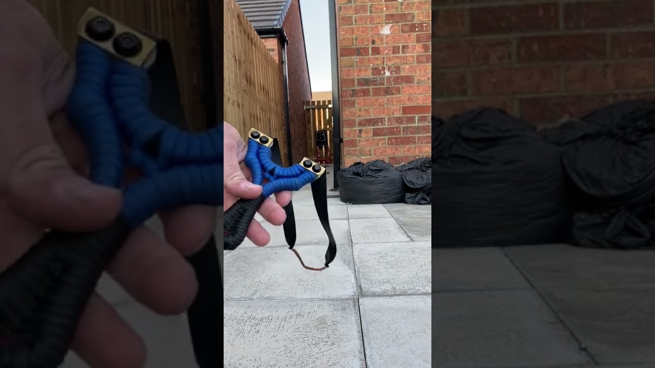 catapult carnage S90, Shooting the Center out of a &pound;1 coin at 10m catapult  slingshot,  trick shot!!