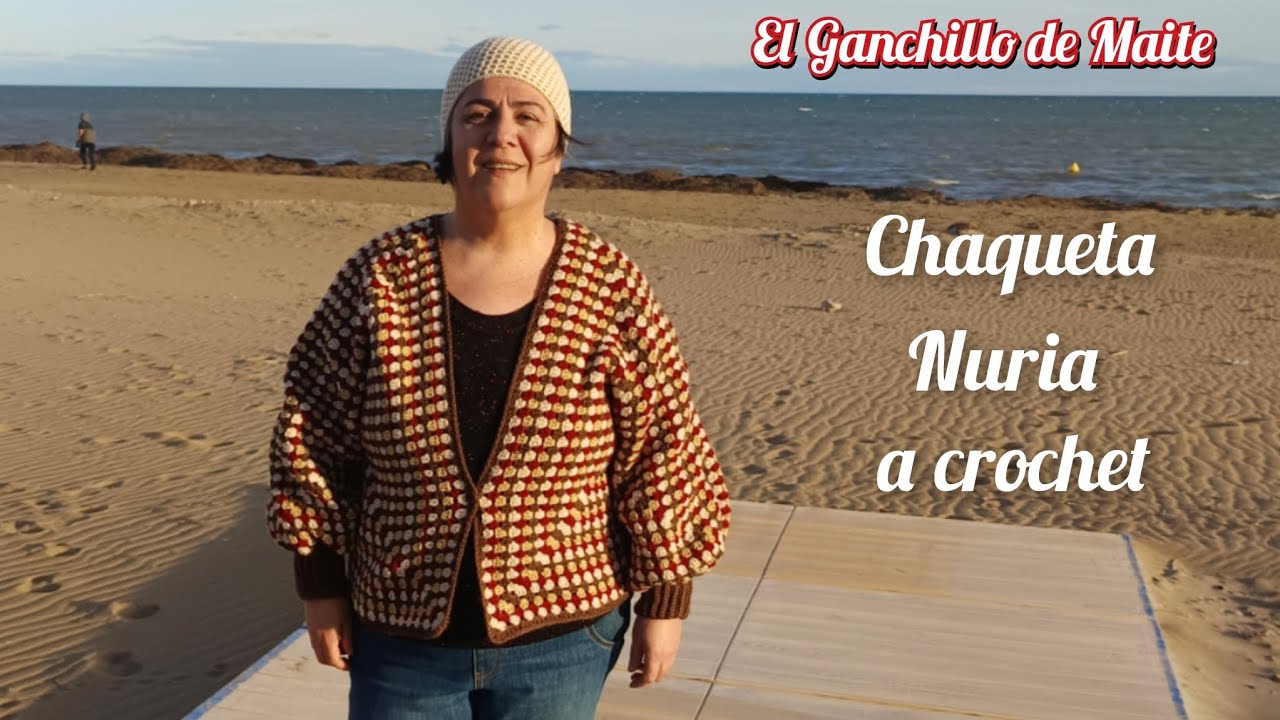 Chaqueta a crochet Nuria, todas las tallas,con dos hexagonos, paso a paso.El Ganchillo de Maite 