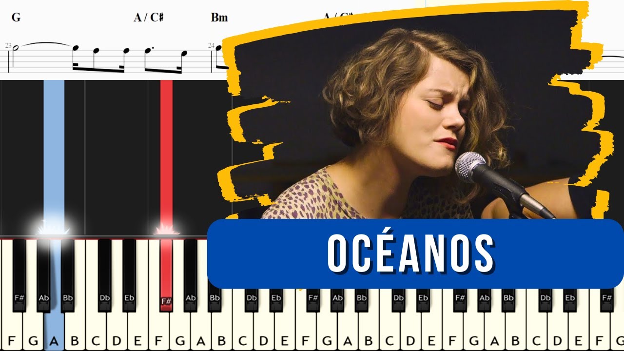 🎹 Océanos - Hillsong | Tutorial de Piano Fácil - Acordes y Partitura #pianocristiano #notas #acordes