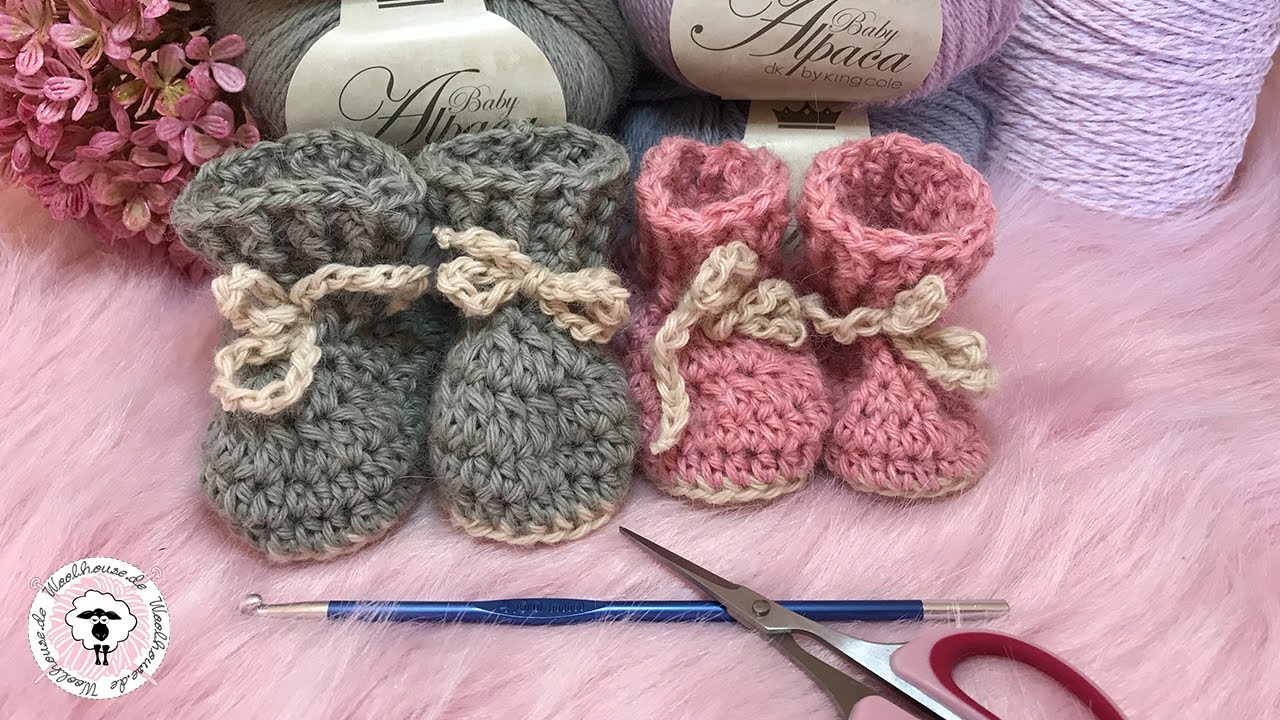 Schuhe für Babys häkeln / Baby-Schuhe Häkelanleitung / Woolhouse.de
