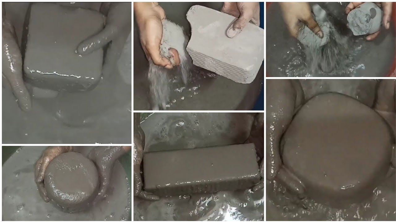 Soft Pure Cement Nonstop Water Crumbling Compilation ASMR #581