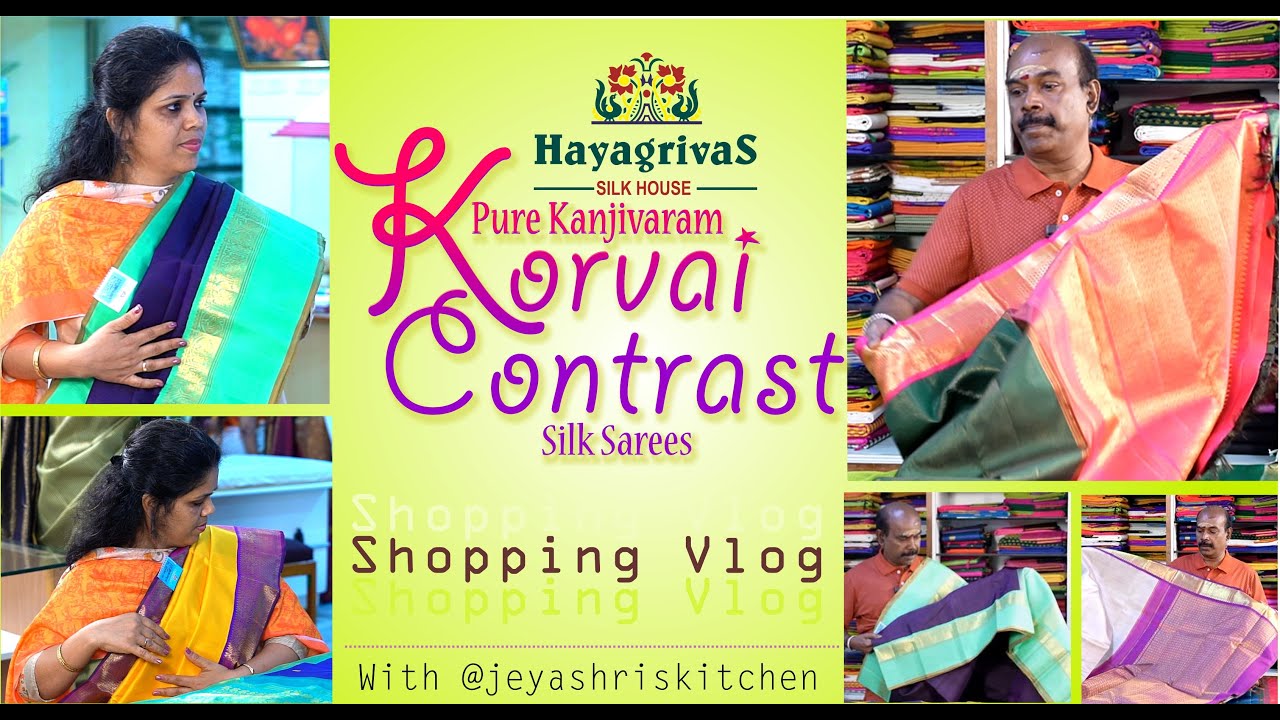 Lovely #Handloom #kanchipattu #korvai Silk Saree|#hayagrivas #chennai #shoppingvlog -@jeyashrisuresh