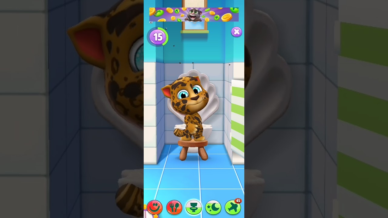Fun fun fun😘Baby My talking tom 2 toilet poop Game