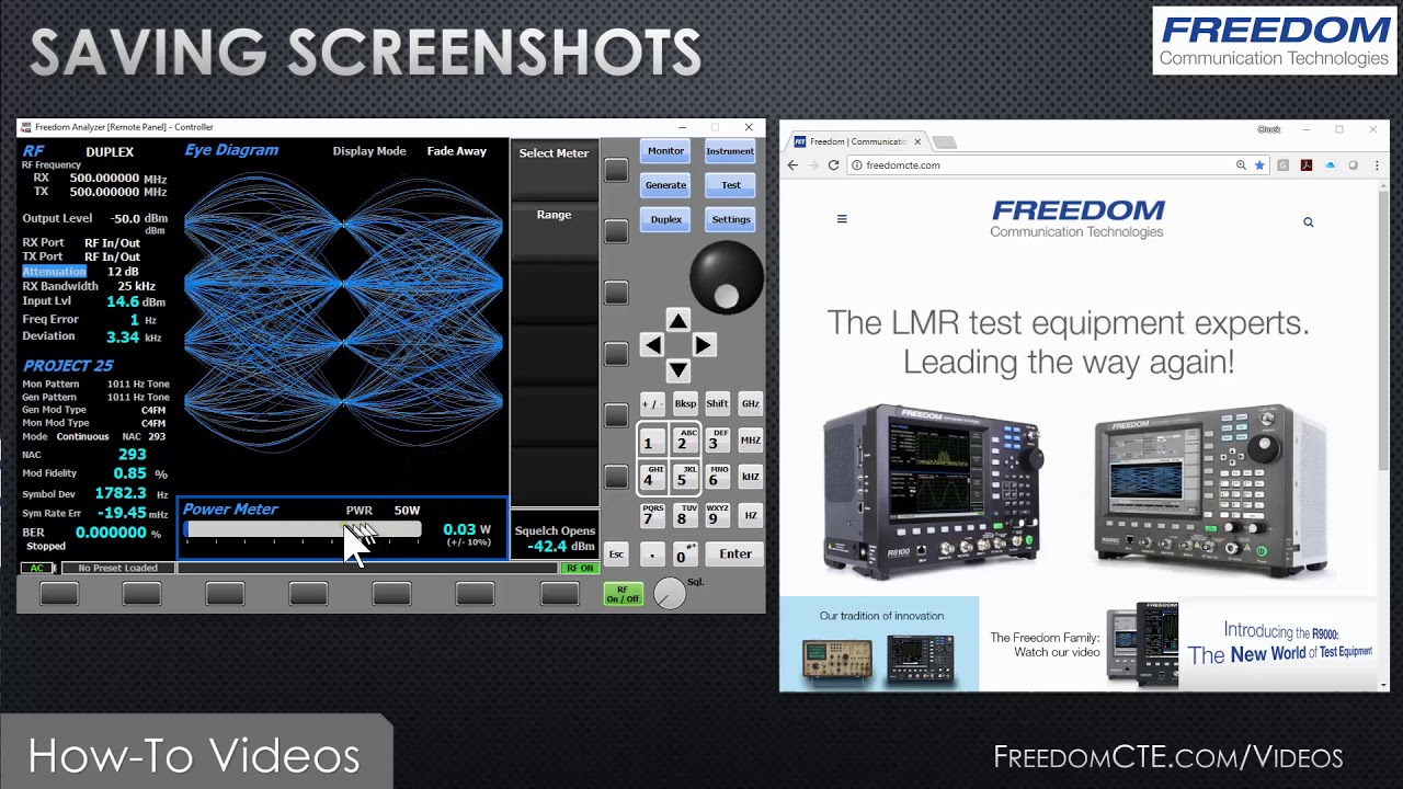 Saving Screenshots on a FREEDOM R8000 or R8100