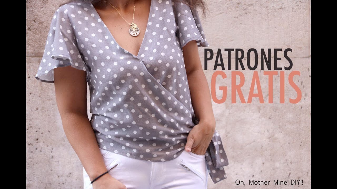 Patrones blusa cruzada mangas mariposa para mujer (gratis varias tallas)