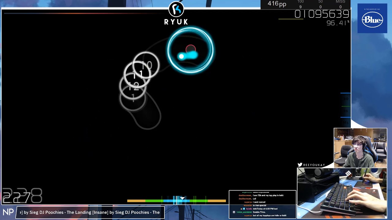 osu! | RyuK | DJ Poochies - The Landing [Insane] + HD,DT 95.51% FC 527pp #1 | 1st (HD)DT FC