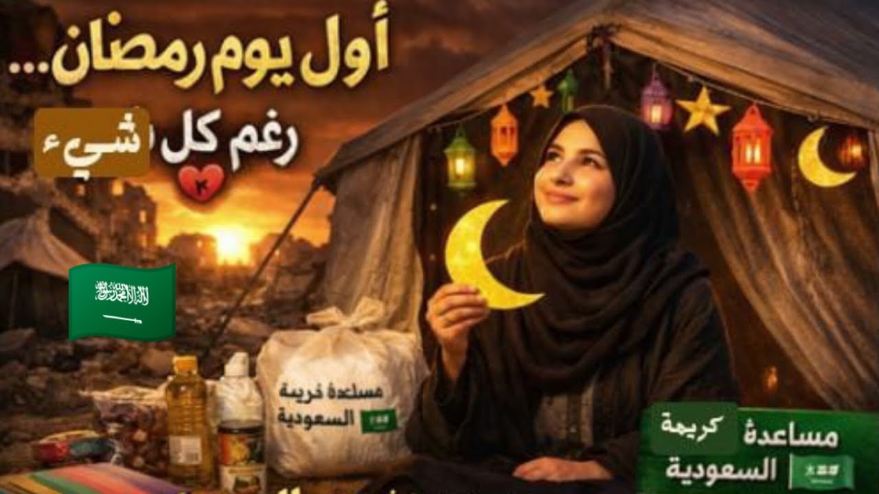 أول يوم رمضان في الخيمة 🌙🕋مساعدة كريمة من السعودية 🇸🇦❤️ تعالوا شوفوا فرحة الاطفال برمضان
