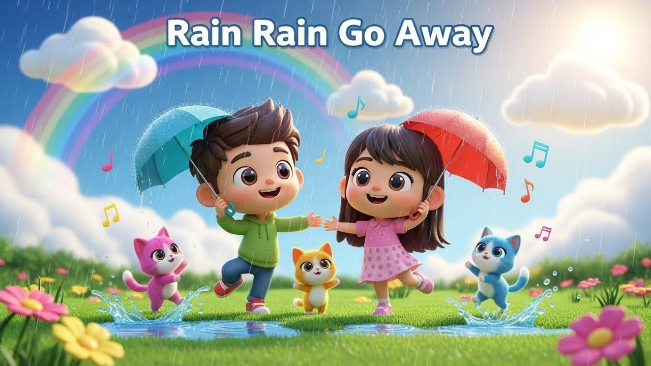Rain Rain Go Away 🌧️🌈 | Fun Kids Dance Song | Nursery Rhymes