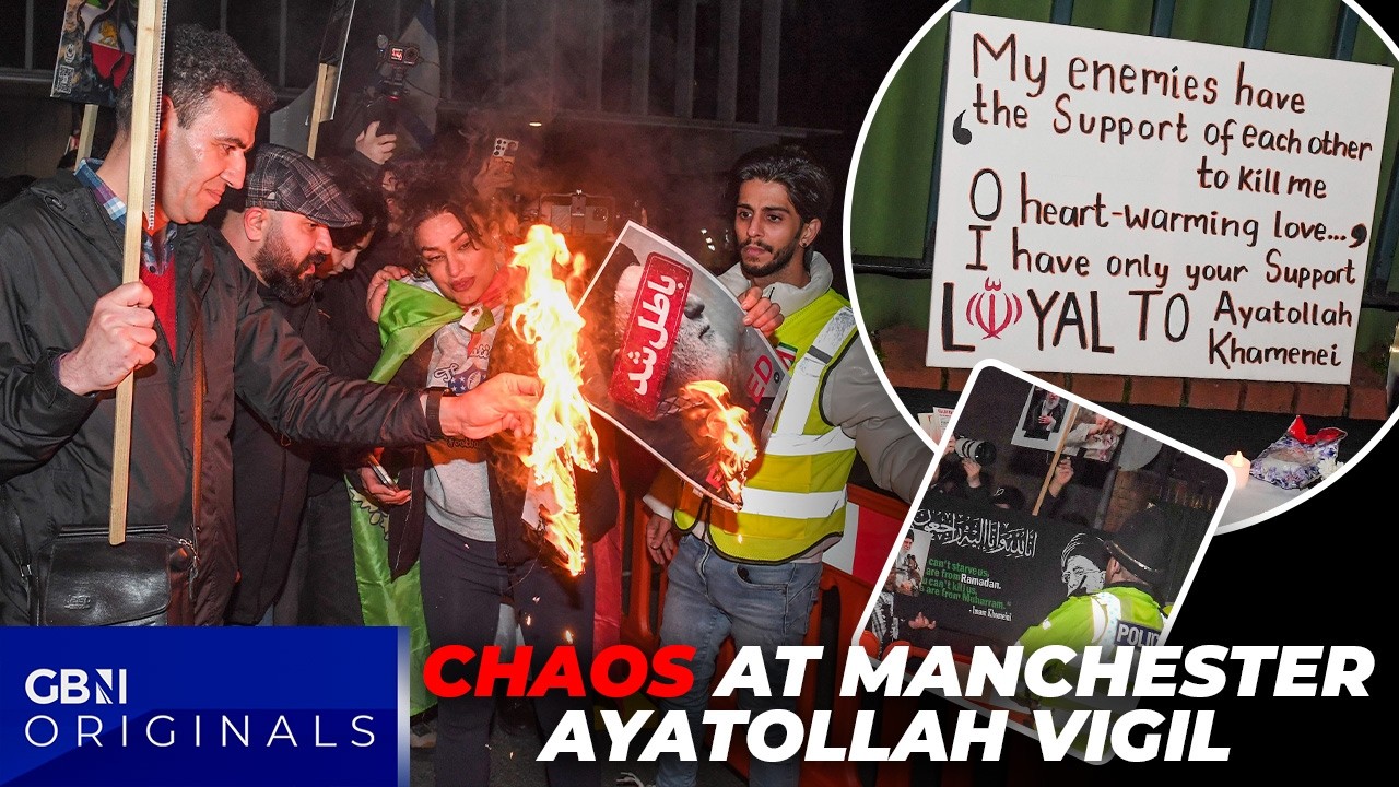 Clashes ERUPT at Ayatollah vigil in Manchester as pro-Tehran and anti-regime protesters face off