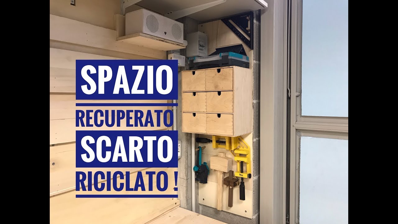 Recupero Spazio e Riciclo Scarti per realizzare mini parete attrezzata.