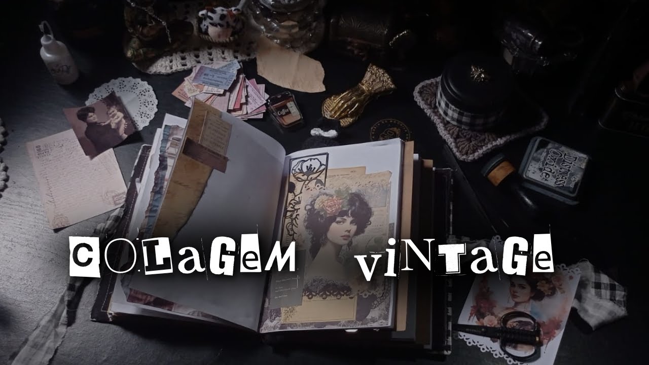 Decorando meu diário | journaling vintage com materiais antigos