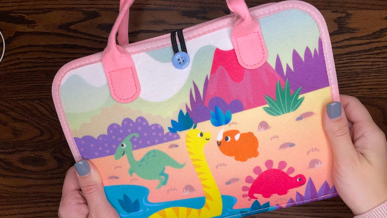 ASMR unboxing busy book (🎧 whisper, crinkles, tapping)