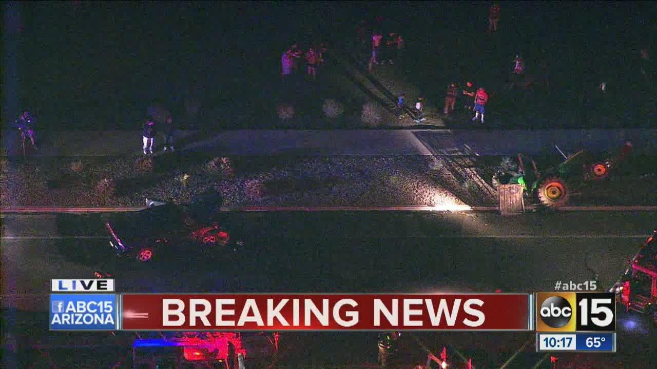 Man, 2 kids rushed to hospital in tractor rescue