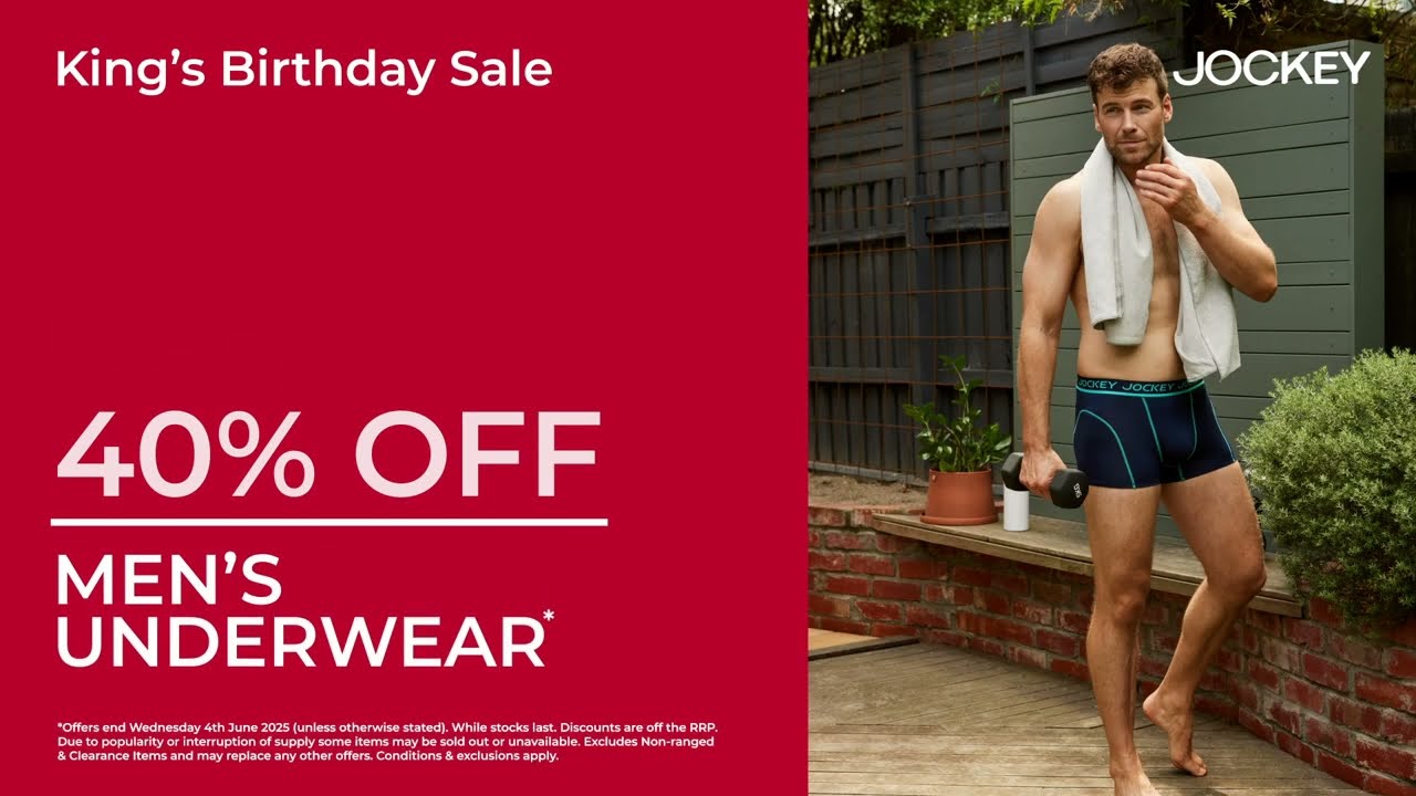 40% OFF JOCKEY - King's Birthday Sale @ Farmers NZ