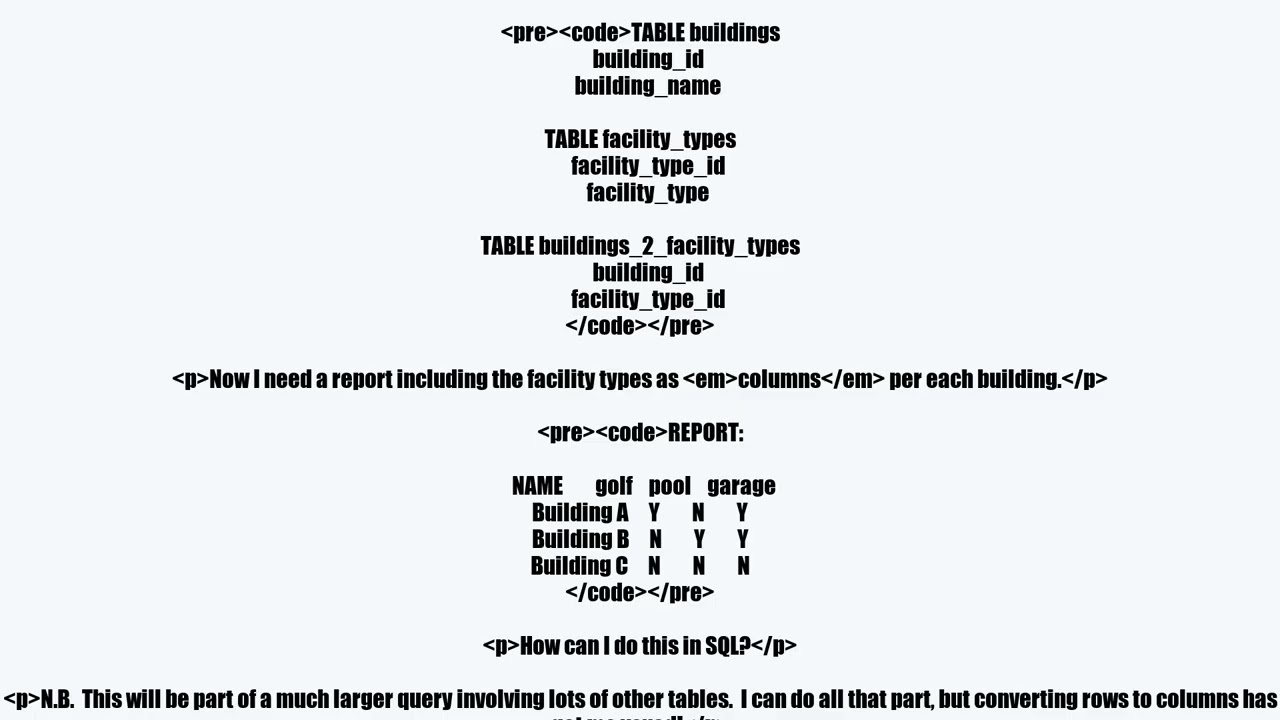 many-to-many query into multiple columns for reporting