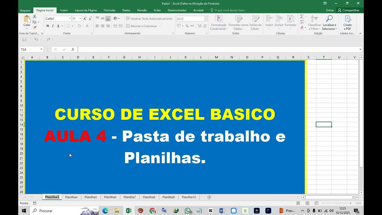 EXCEL BASICO AULA 04   Pasta de trabalho e planilhas