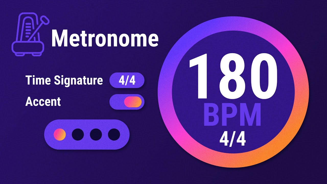 180 BPM 4/4 - Metronome With Accent