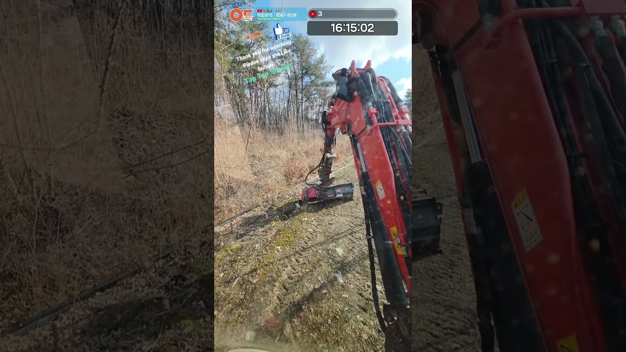 굴착기 제초기로 잔가지 파쇄 / Can you crush twigs with an excavator weeder?