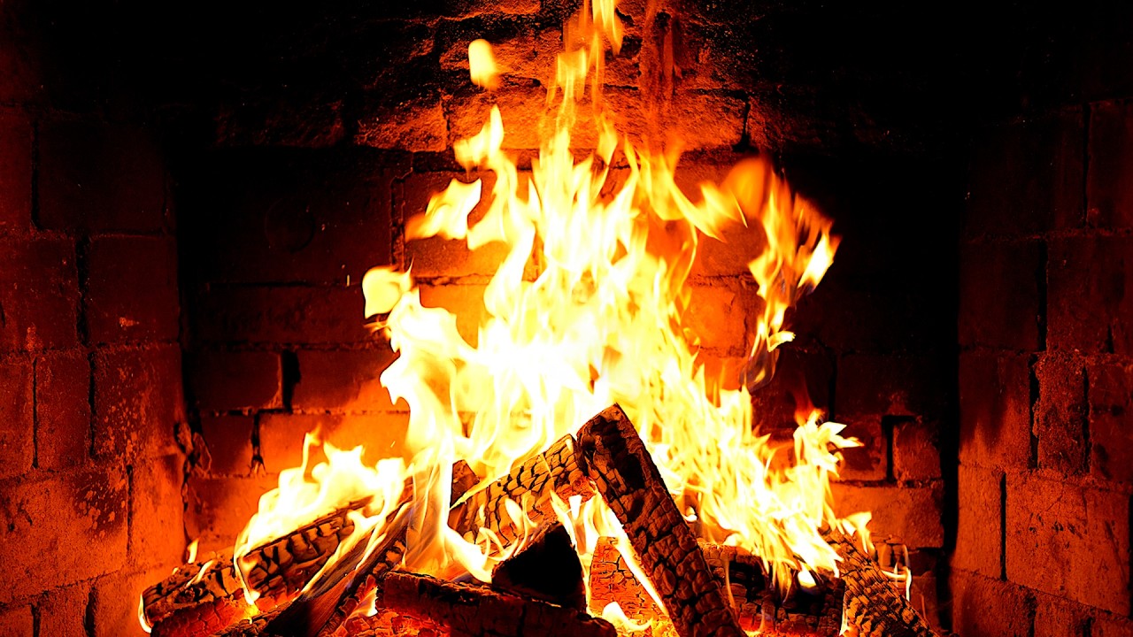Cozy Fireplace 4K (12 HOURS). Fireplace with Crackling Fire Sounds. Fireplace Ambience