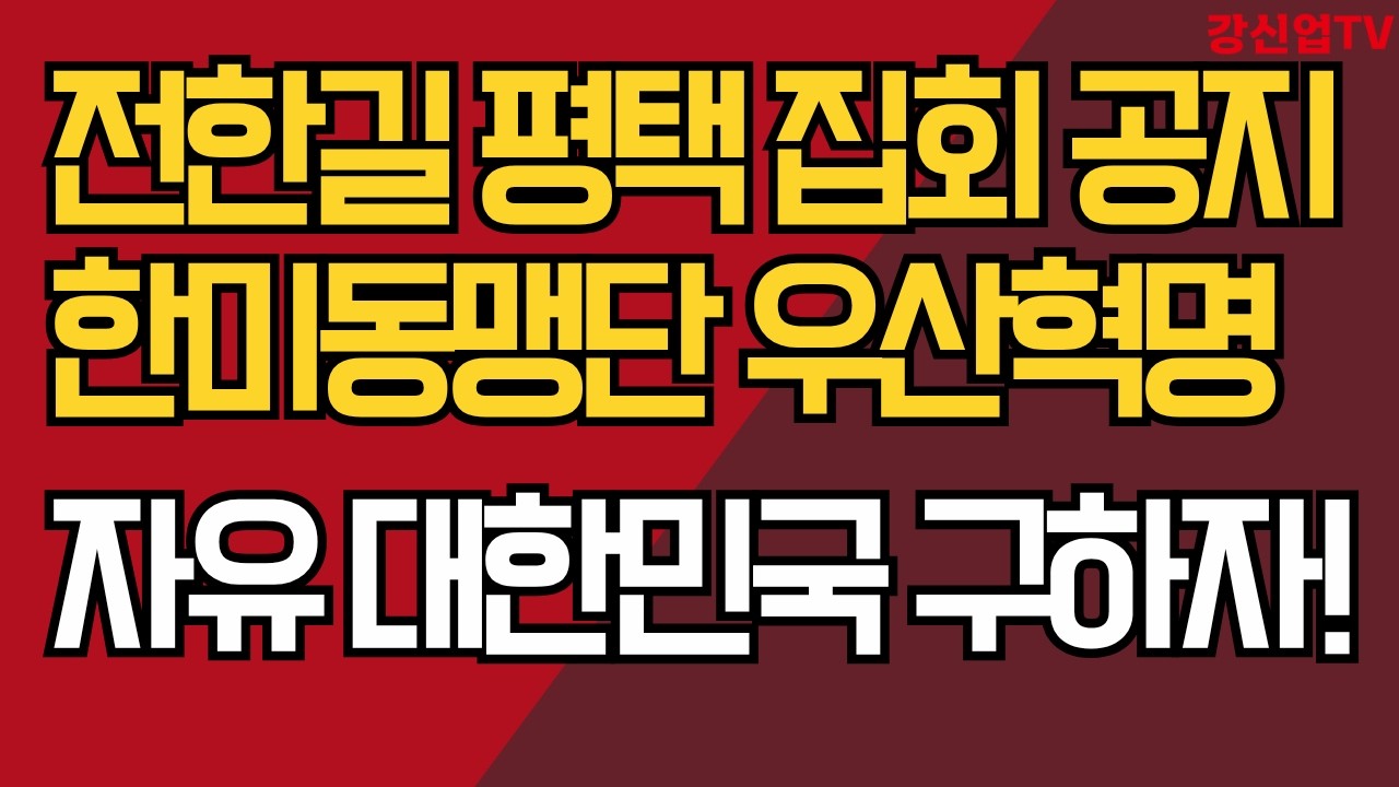 전한길, 평택 집회 공지/ 한미동맹단 우산혁명/ 자유 대한민국 구하자!