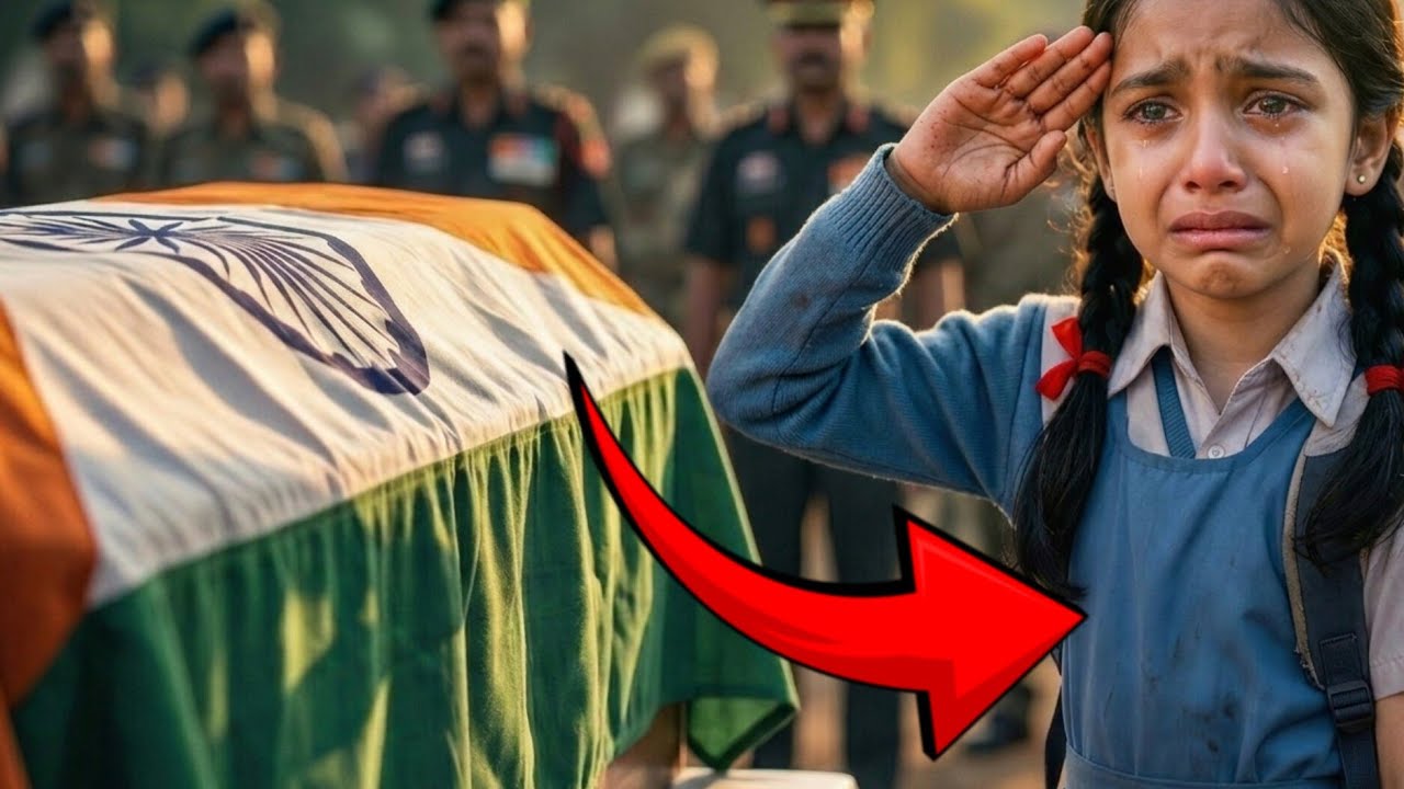 “सामने शहीद भाई का ताबूत… 9 साल की बहन का वो मासूम सलाम… जिसने पूरे देश को रुला दिया”#story#ai 