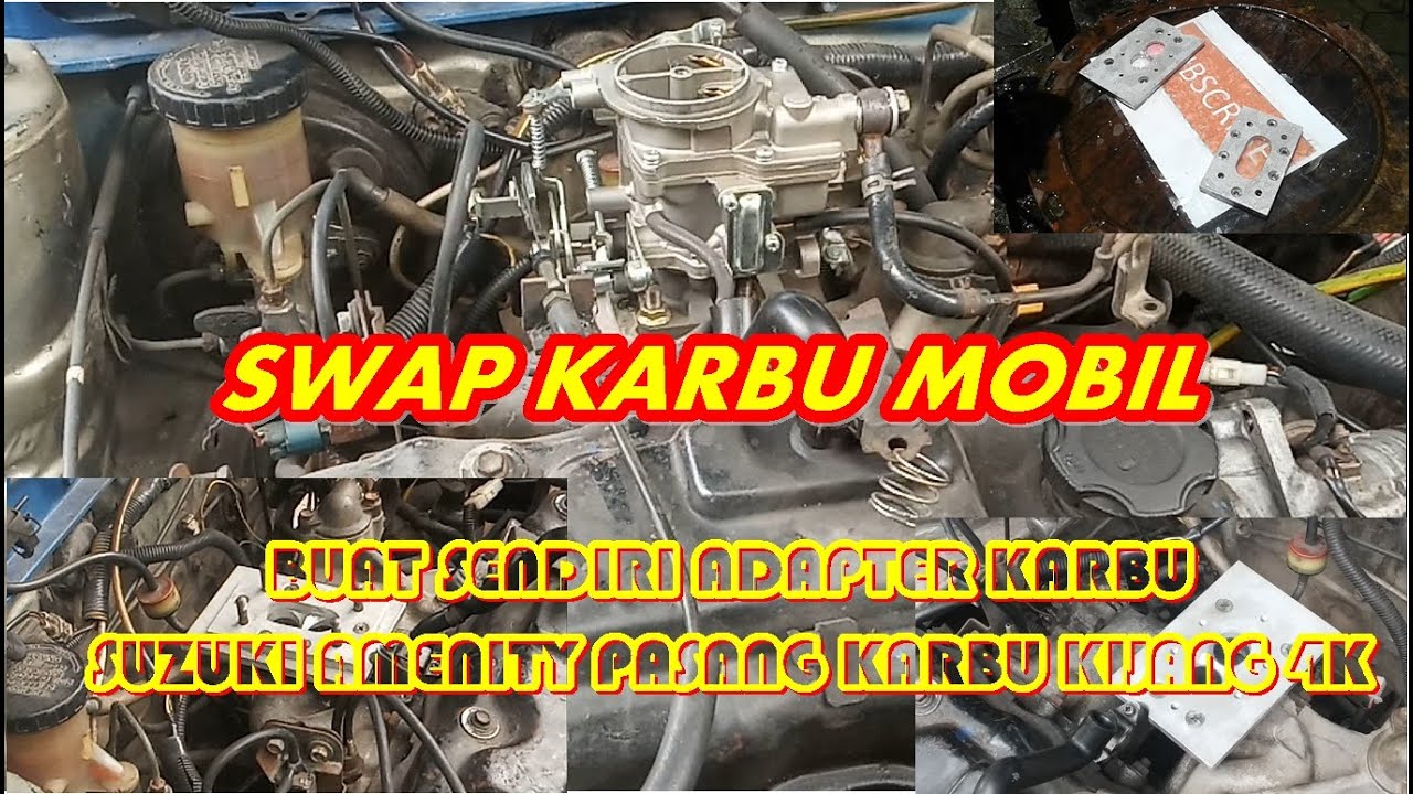 pasang karburator kijang ke suzuki amenity #gantikarbumobil #platadaptorkarburator