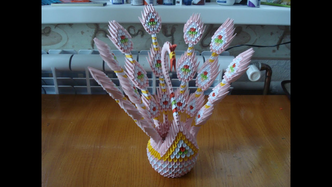 How to make a 3D origami Stick Tailed Peacock