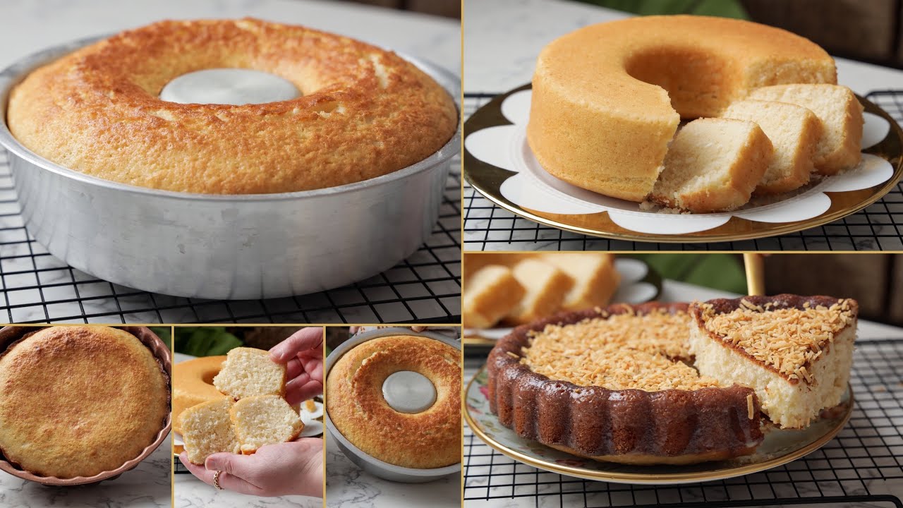 Кокосовый торт в двух вариантах из одной и той же смеси, каждый торт вкуснее другого
