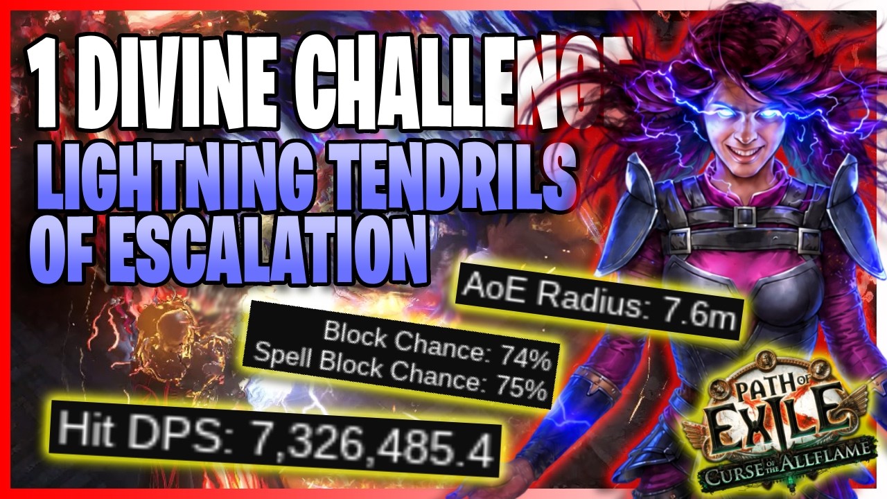 HUGE AOE! Lightning Tendrils of Escalation Elementalist - 1 Divine Challenge | Path of Exile 3.29
