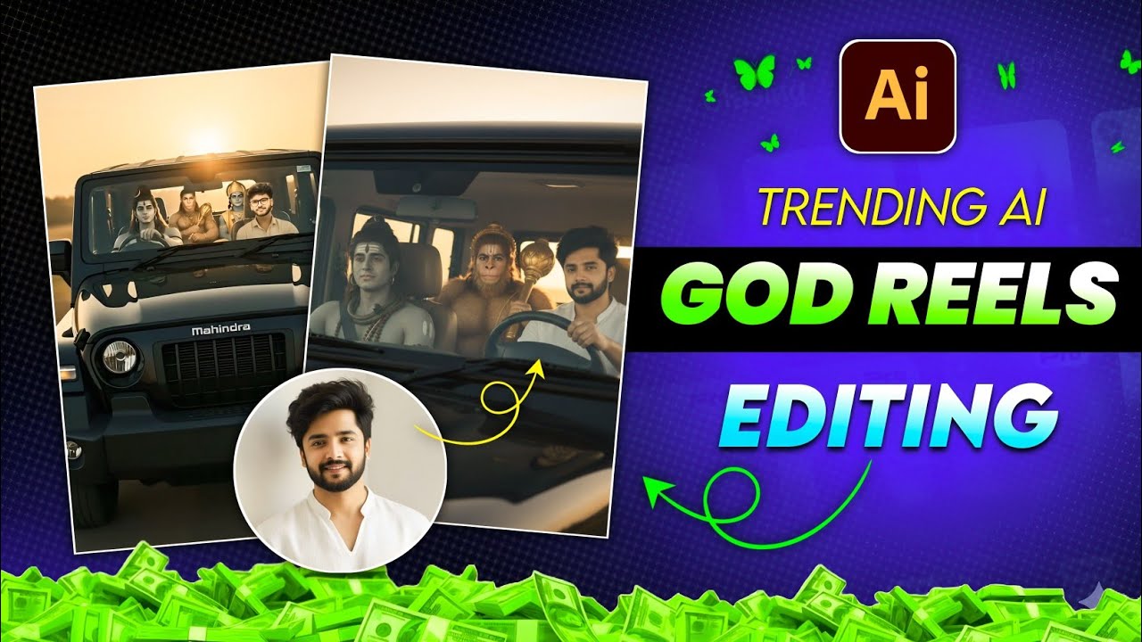 Bhagwan Ji In Car Driving Video Editing | God Support In Car Trend | Gemini Ai Video Editing