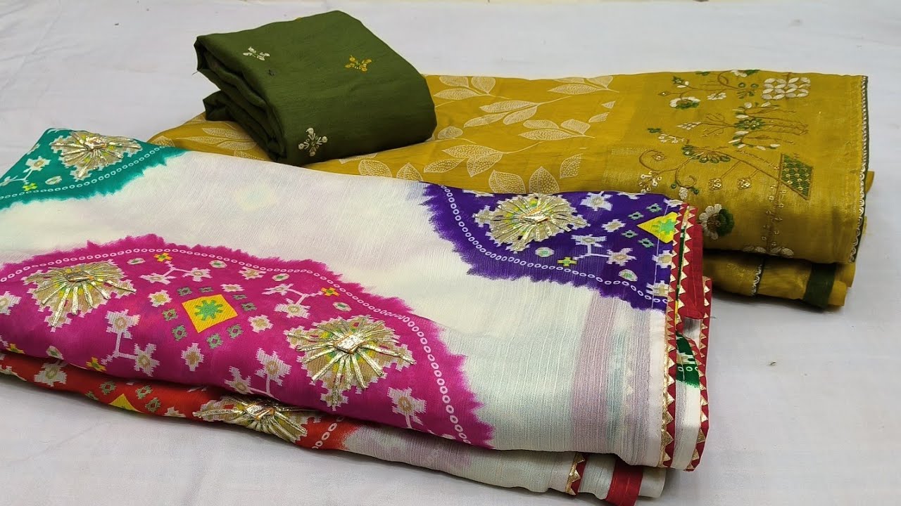 New Jaipuri Chiffon Sarees|Work Blouse Sarees|Georgette Sarees#newfancysaree #sareecollection 