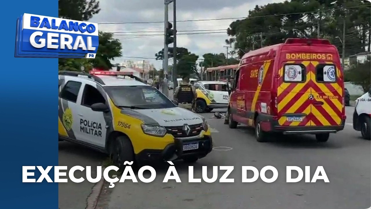 Motociclista é baleado cinco vezes à luz do dia em rua de Curitiba