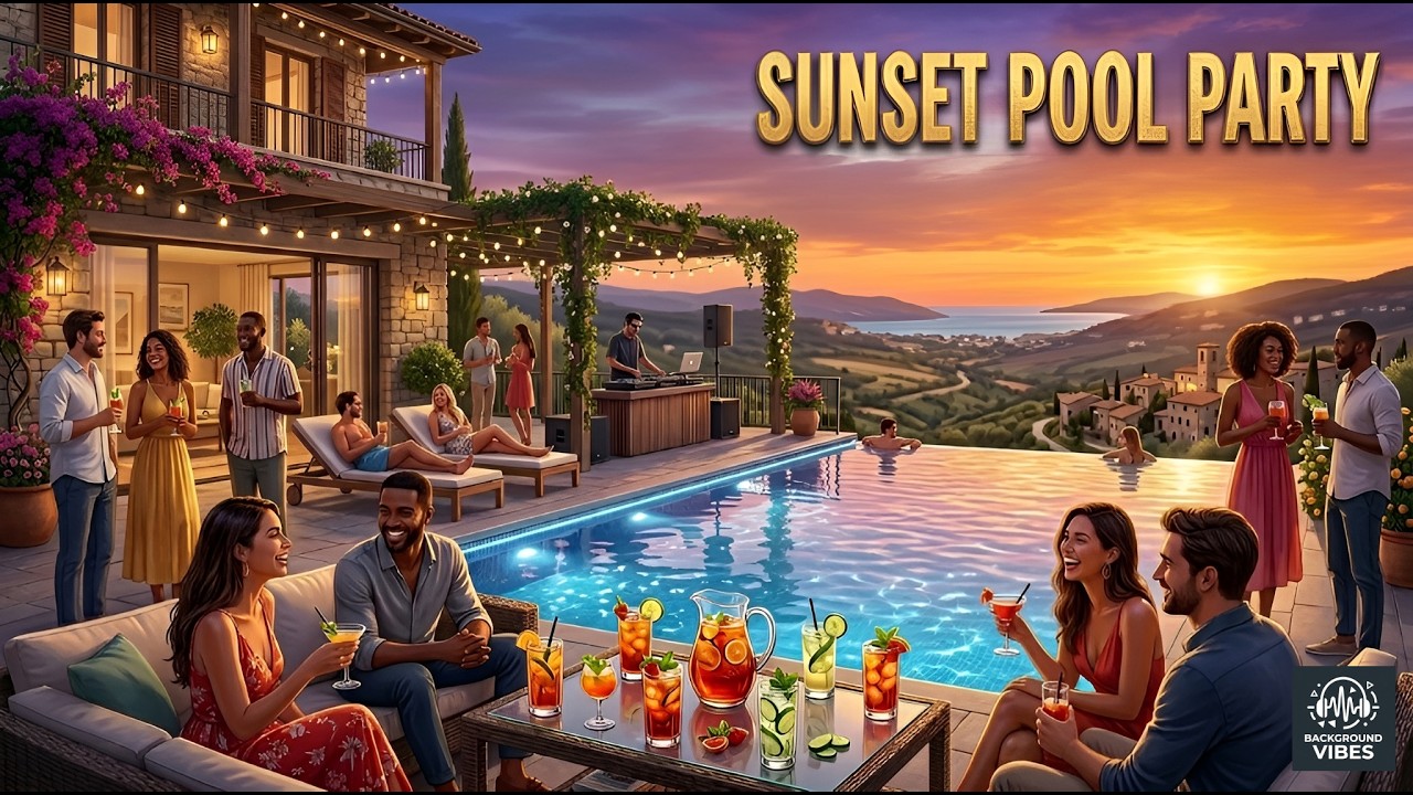 EDM Sunset Pool Party | Deep Focus EDM Background Vibe for Study, Concentration, Chill or Relax