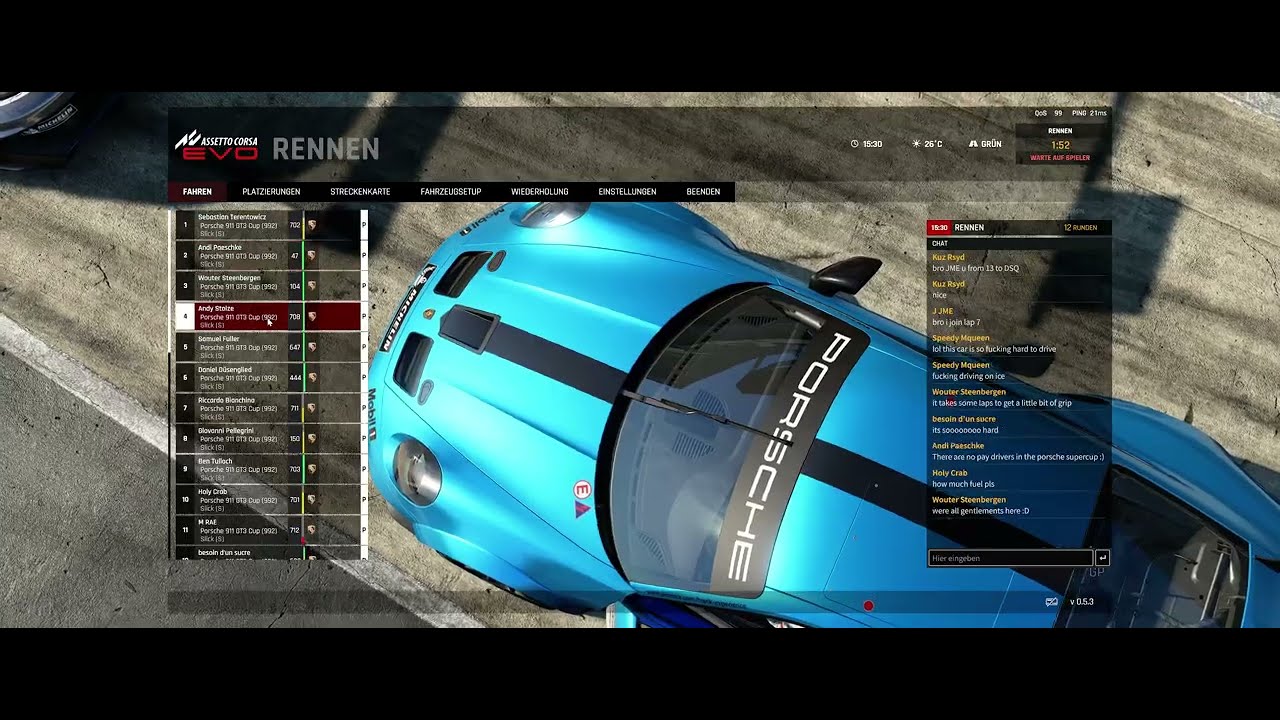 ACE Open Lobby Multiplayer im Cup Porsche (ohne TC und ABS) auf Imola [4Kp60]