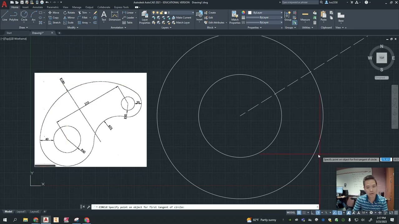 AutoCAD:  Exercise 15 from 20 Days of 2D
