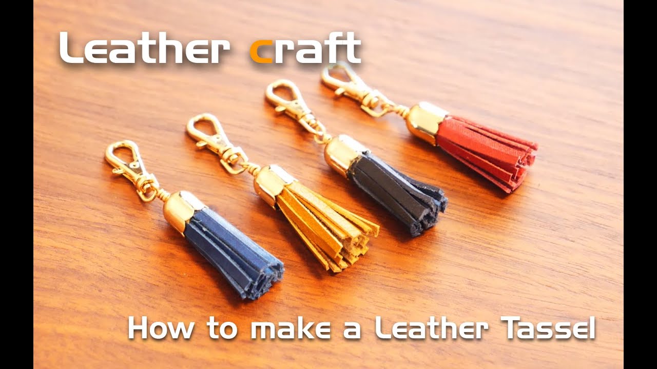 How to make a Leather Tassel / レザータッセル（引き手）の作り方 #レザークラフト #タンニンレザー