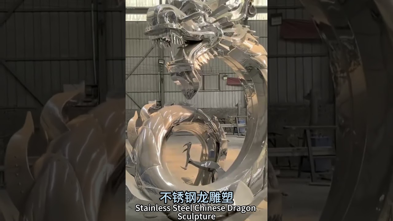 Stainless Steel Chinese Dragon Sculpture