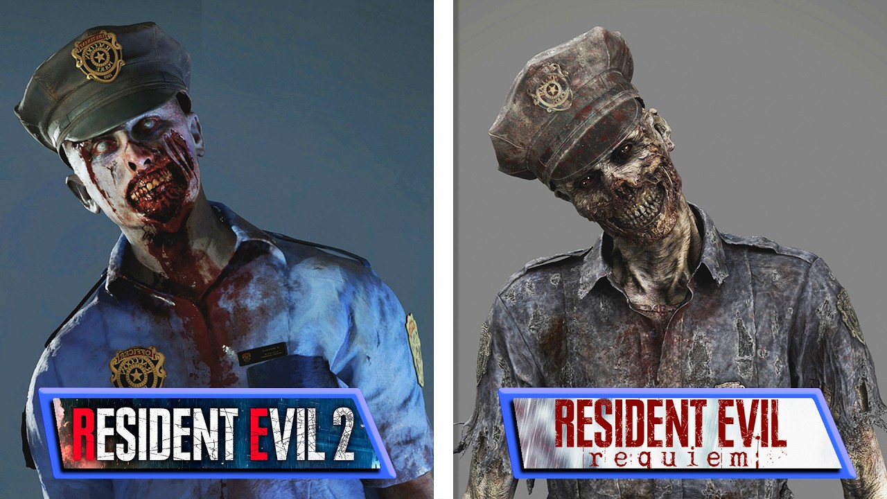 Resident Evil Requiem vs Resident Evil 2 & 4 Remake | Monsters & Characters | Models Comparison