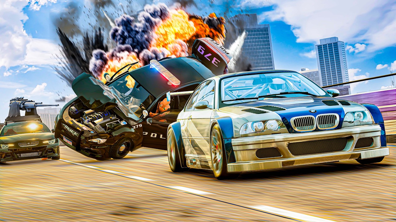 EPIC POLICE CHASE FAILS in BeamNG Drive | BMW M3 GTR